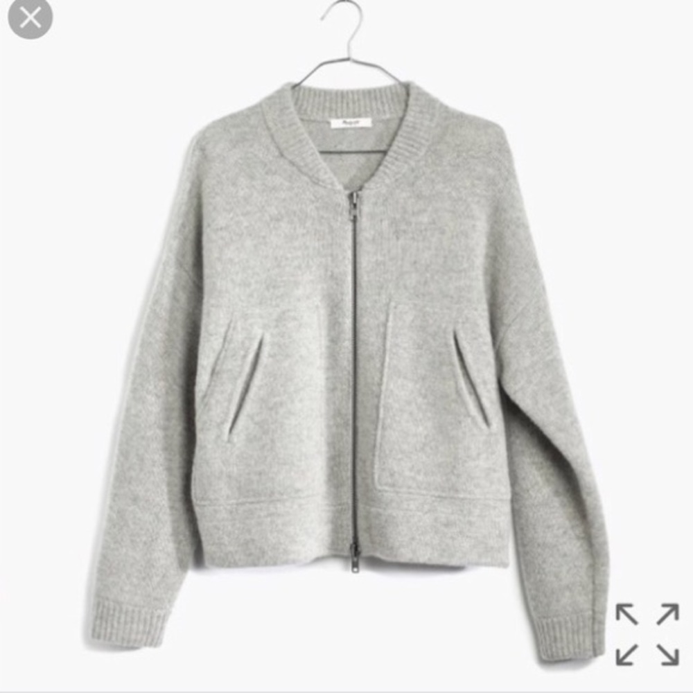 Like New Madewell 100% Wool Bomber Sweater Jacket